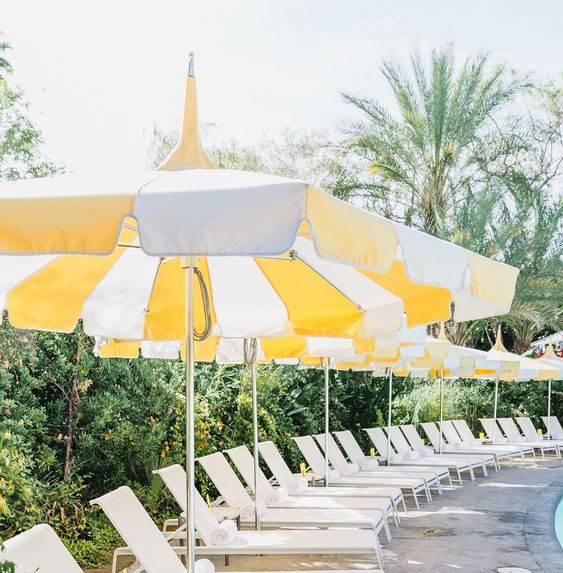 yellow cabana umbrellas