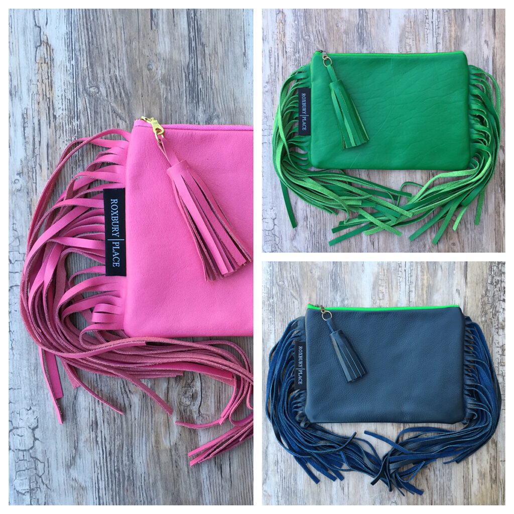 examples of leather fringe bags