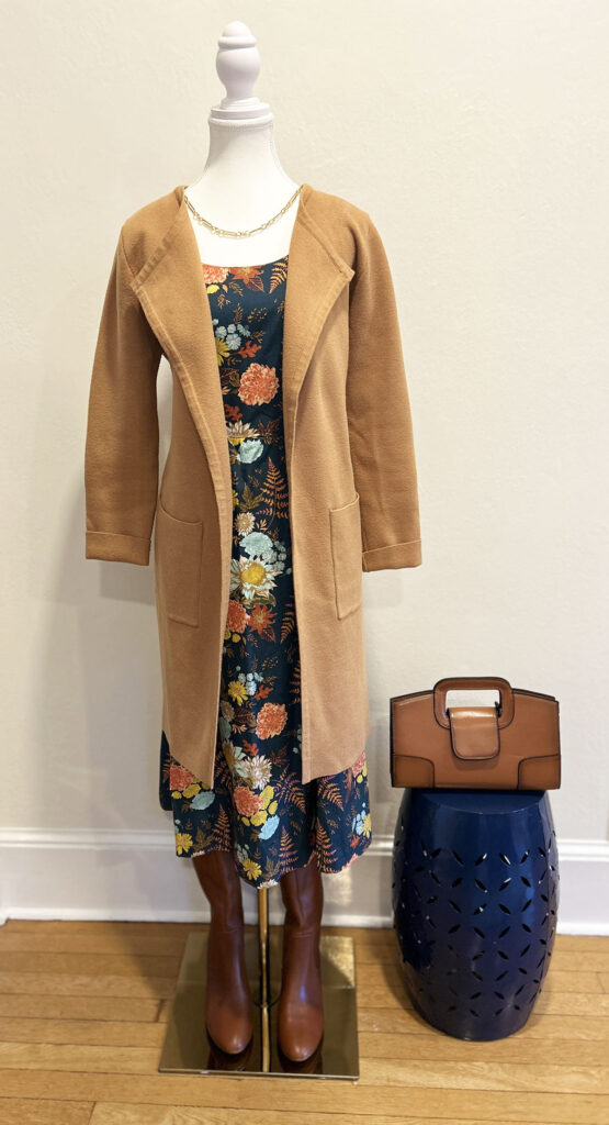 70's fall floral dress