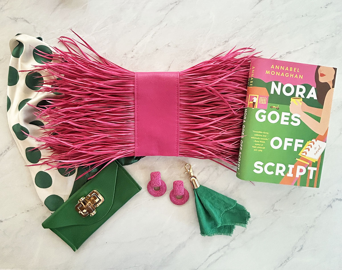 Pink feather clutch