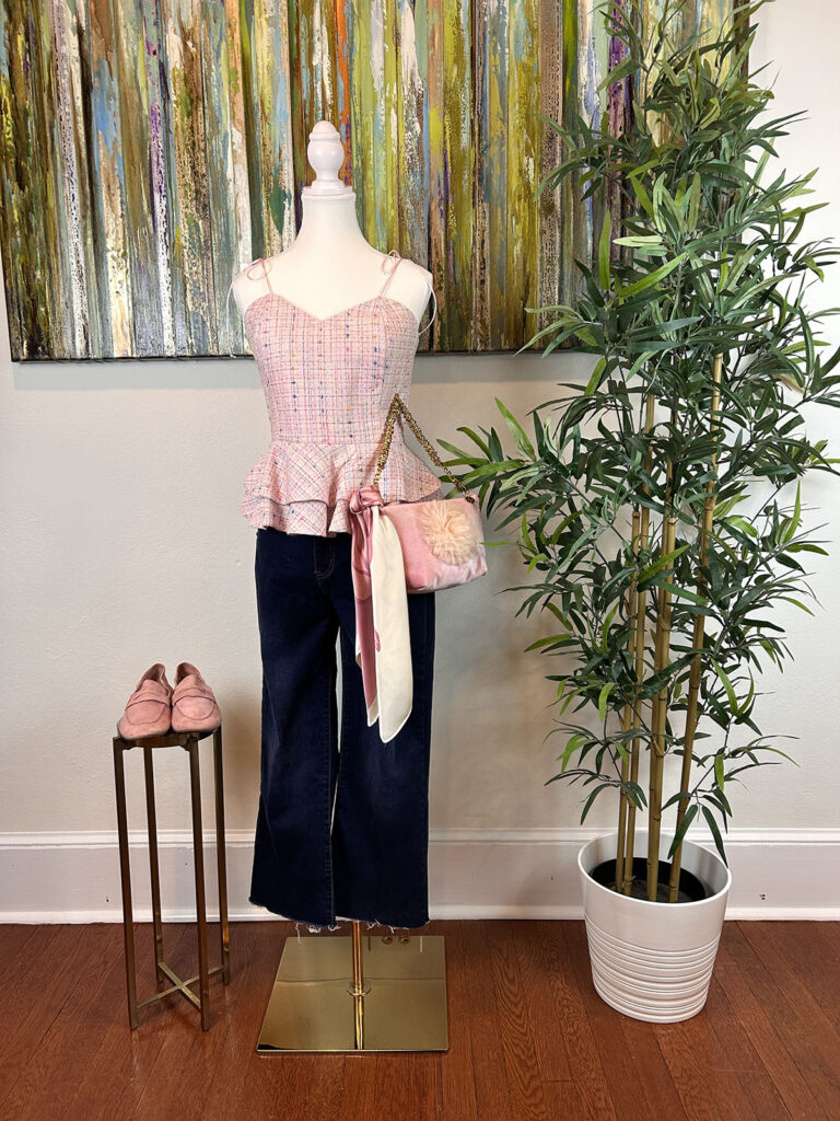 Pink matching set Date night look