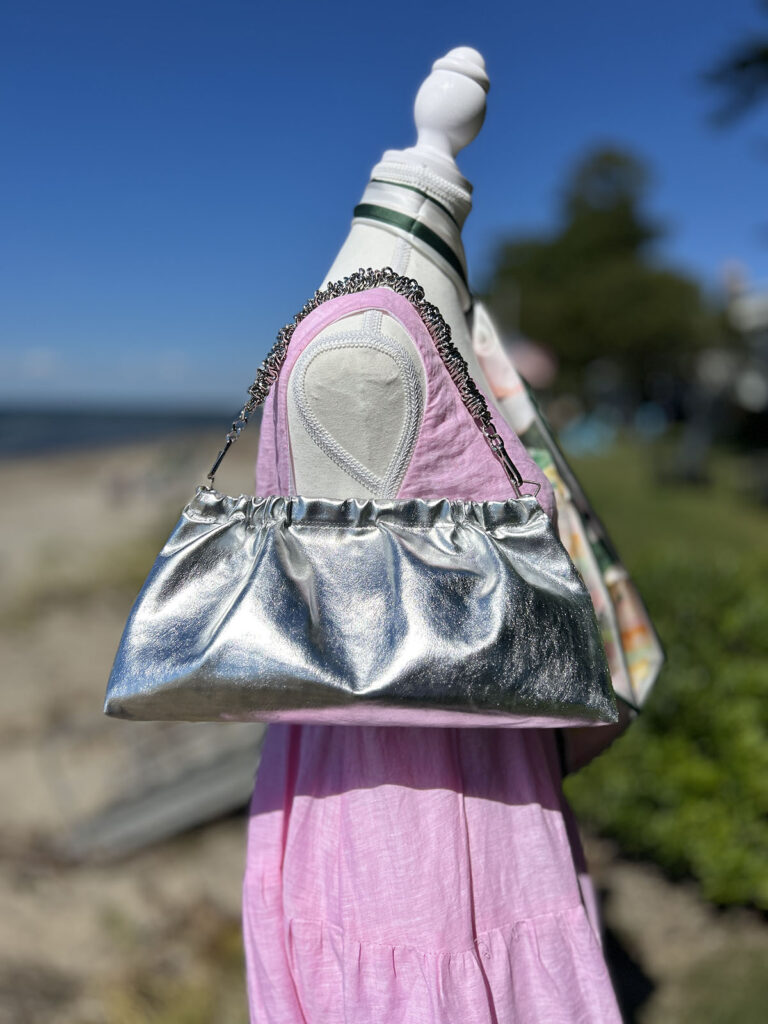 Silver flex frame bag