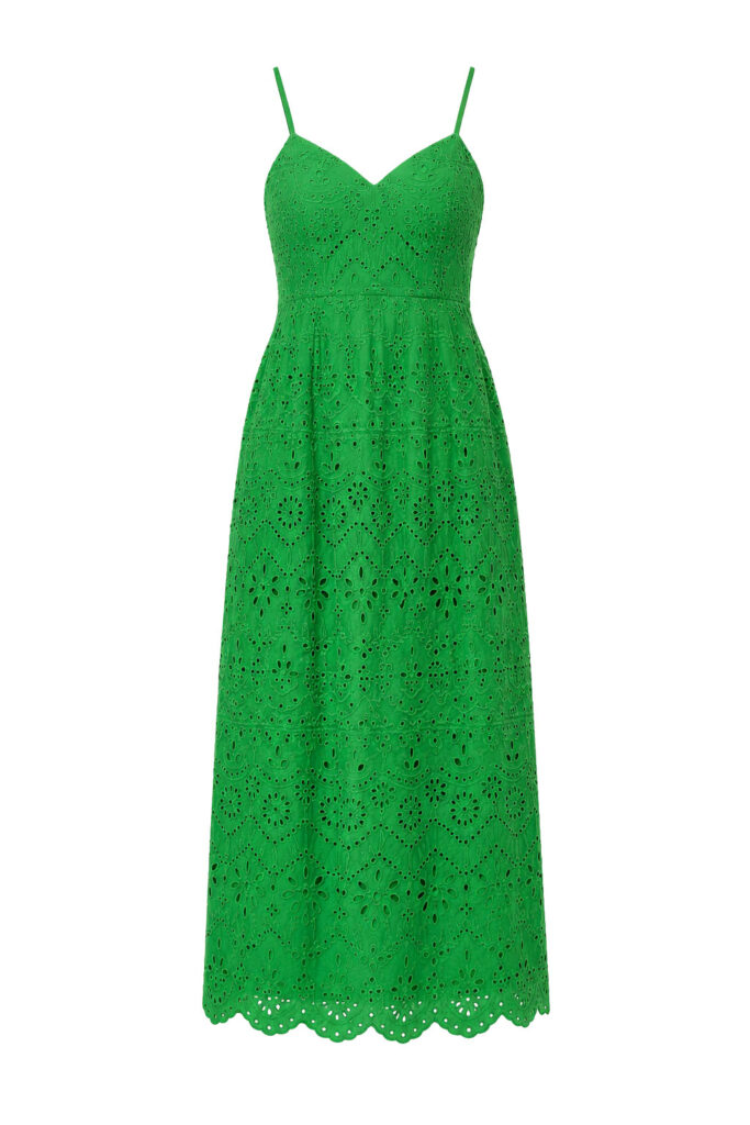 Green eyelet dress